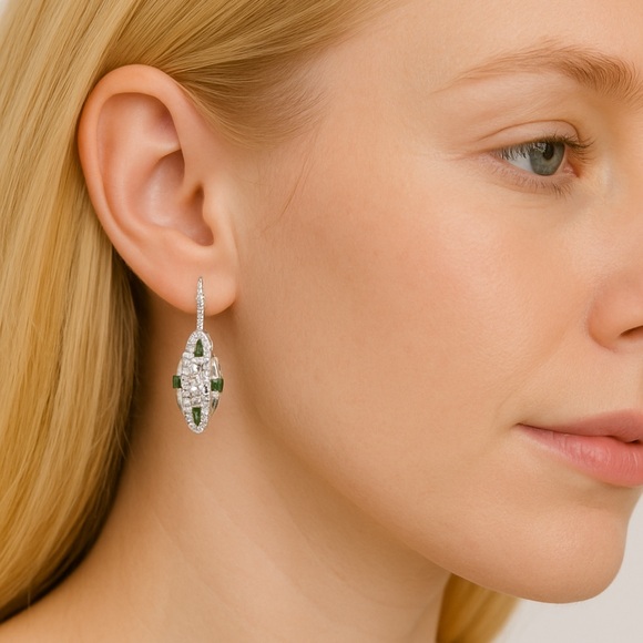 Swarovski Crystals The Samone Art Deco Earrings - Picture 9 of 9